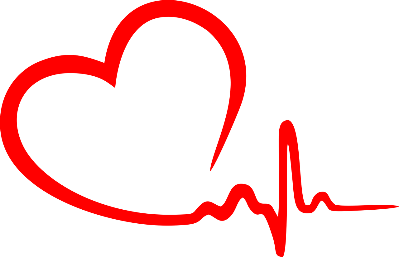 Illustration d'un cœur avec moniteur cardiaque