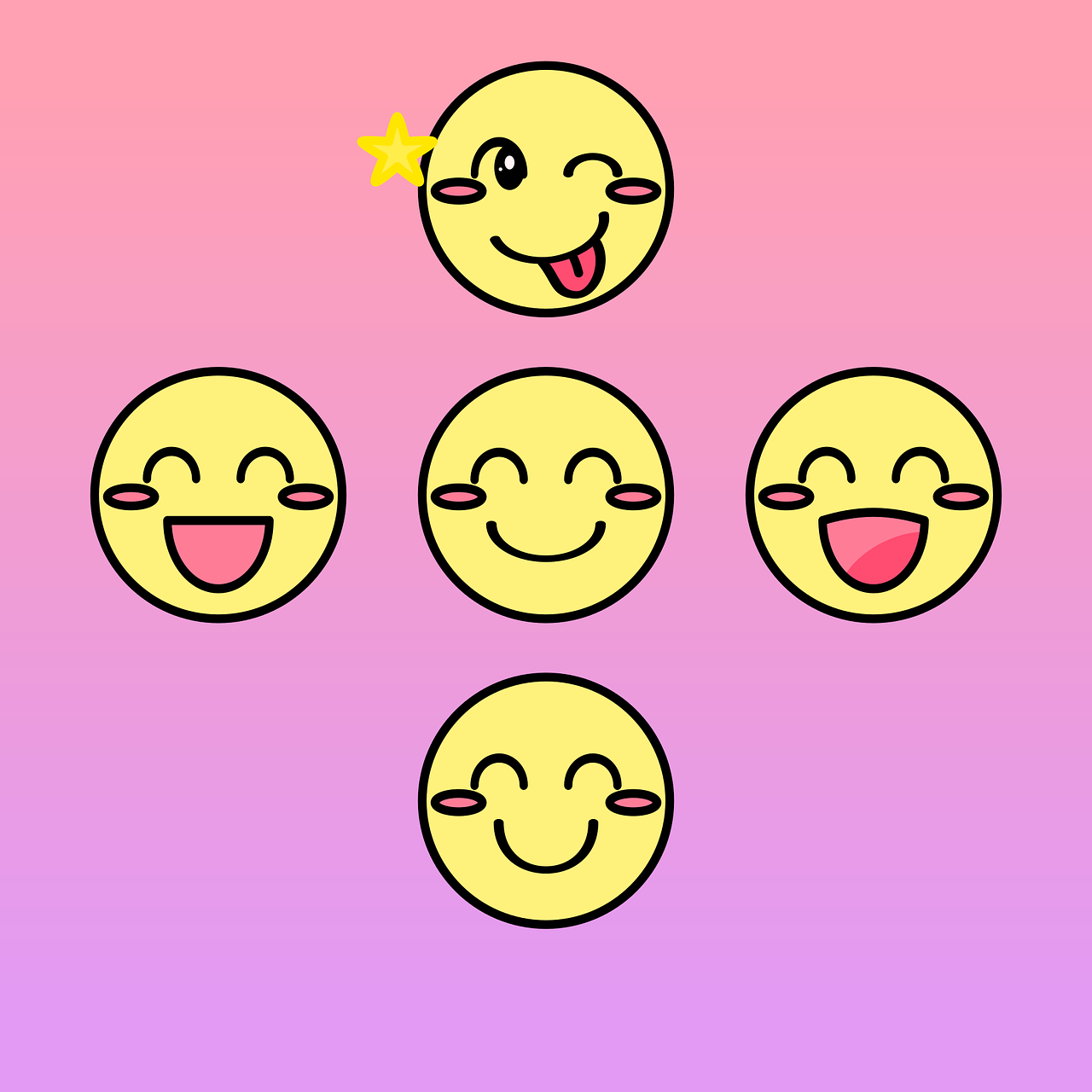 Illustration montrant des emojis qui sourit et rigole
