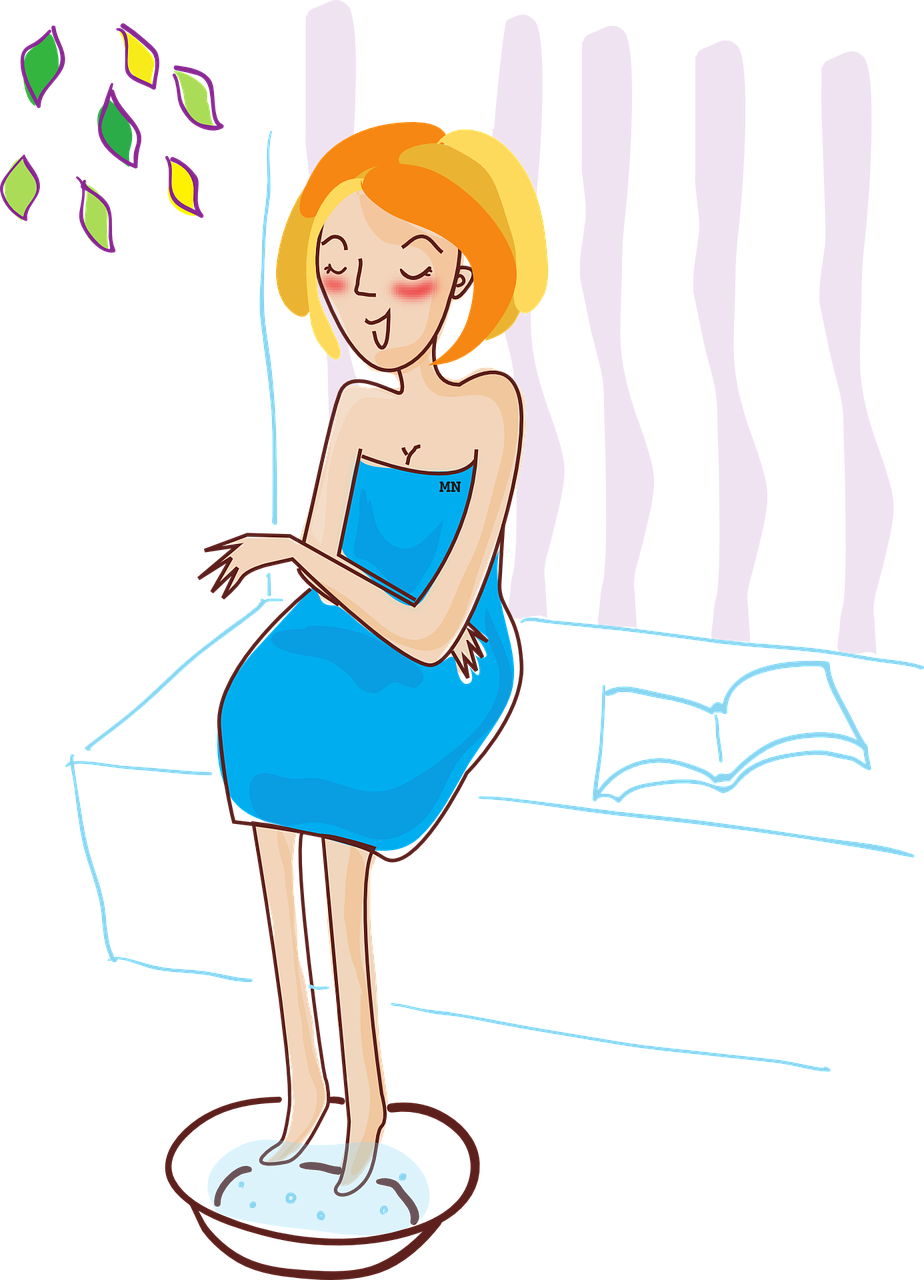 Illustration d'une fille dans un sauna