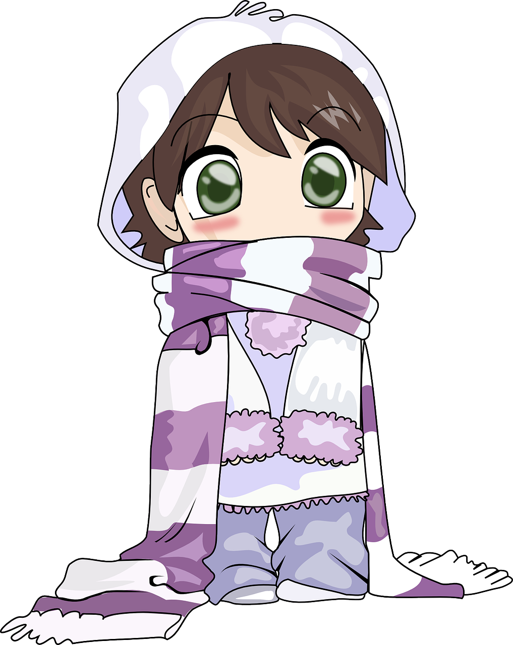 Illustration d'une petite fille dans le froid