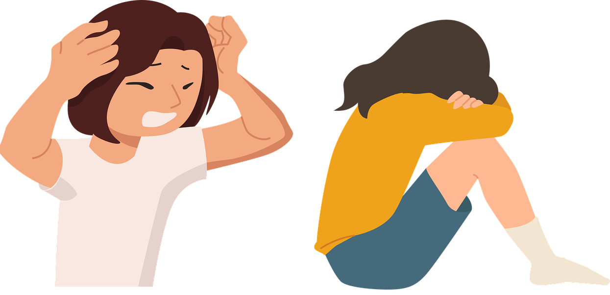 Illustration montrant une fille qui se cache